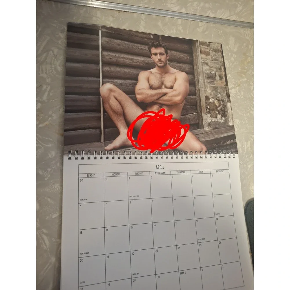2025 Mens Nude 12 Month Calendar Body Muscles Sexy 💪 Christmas